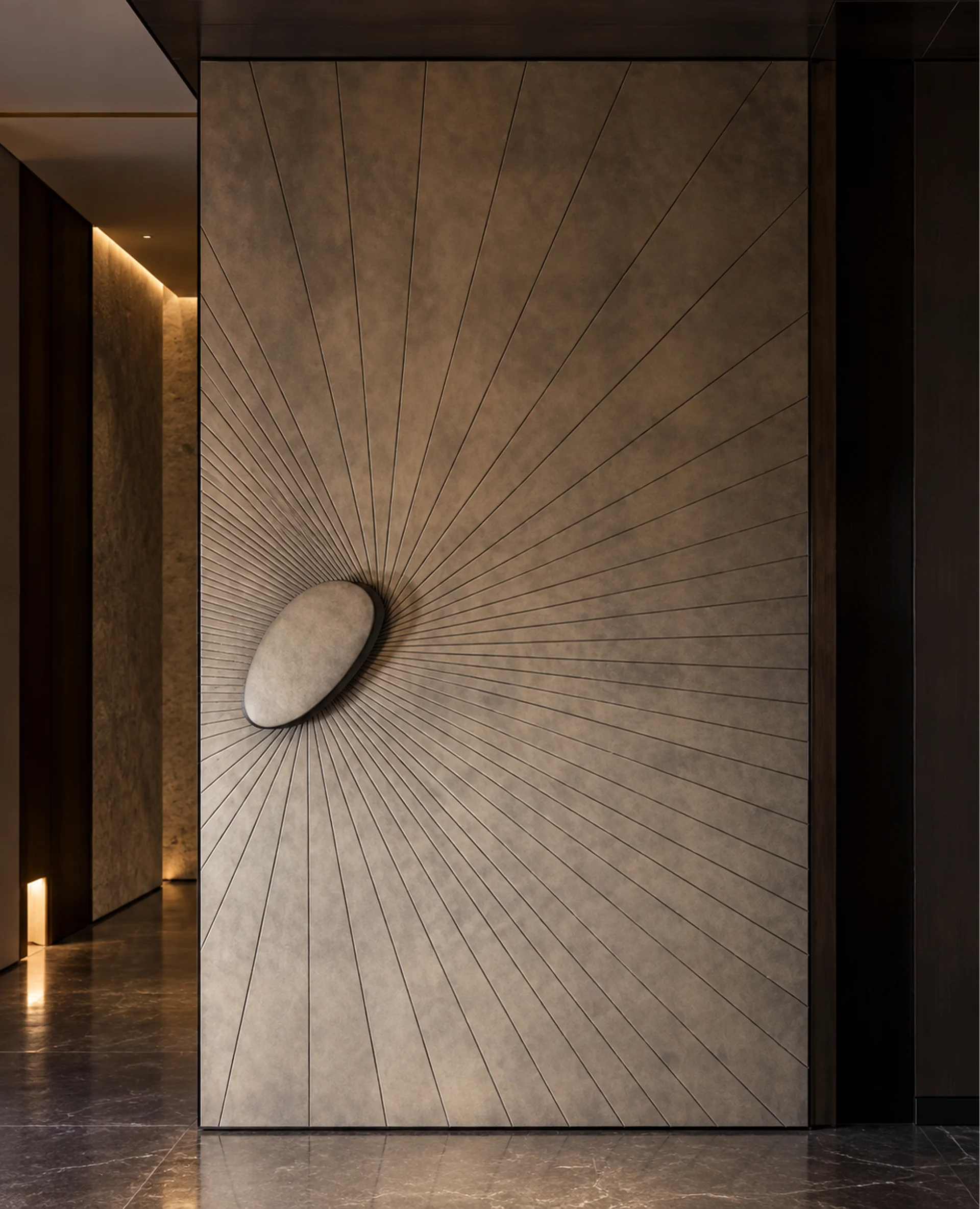 The Elliptical Smooth Brass Pivot Door Brass Door