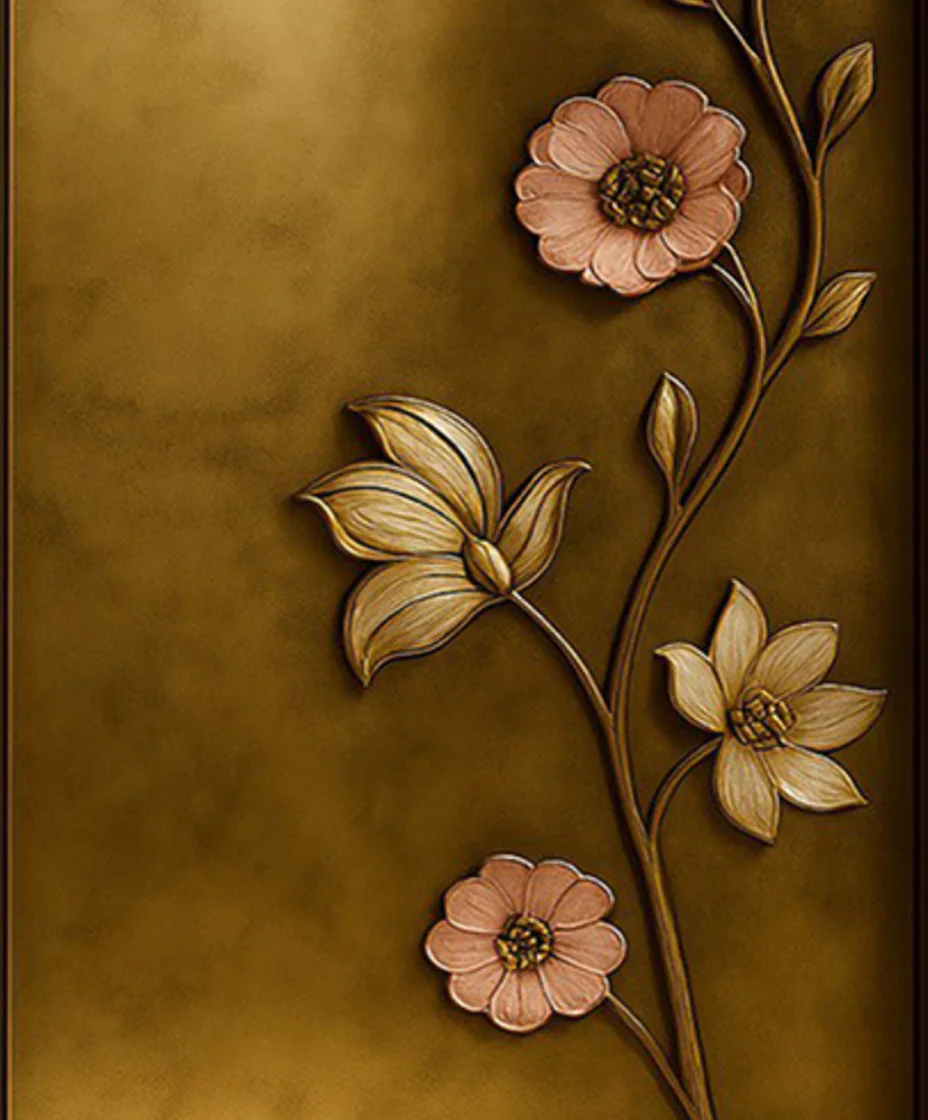 The Flora Elegance Brass Door view 2