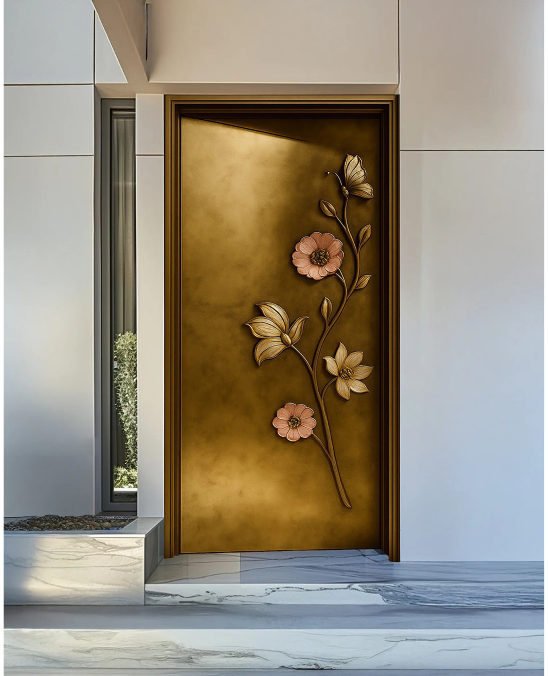 The Flora Elegance Brass Door Brass Door
