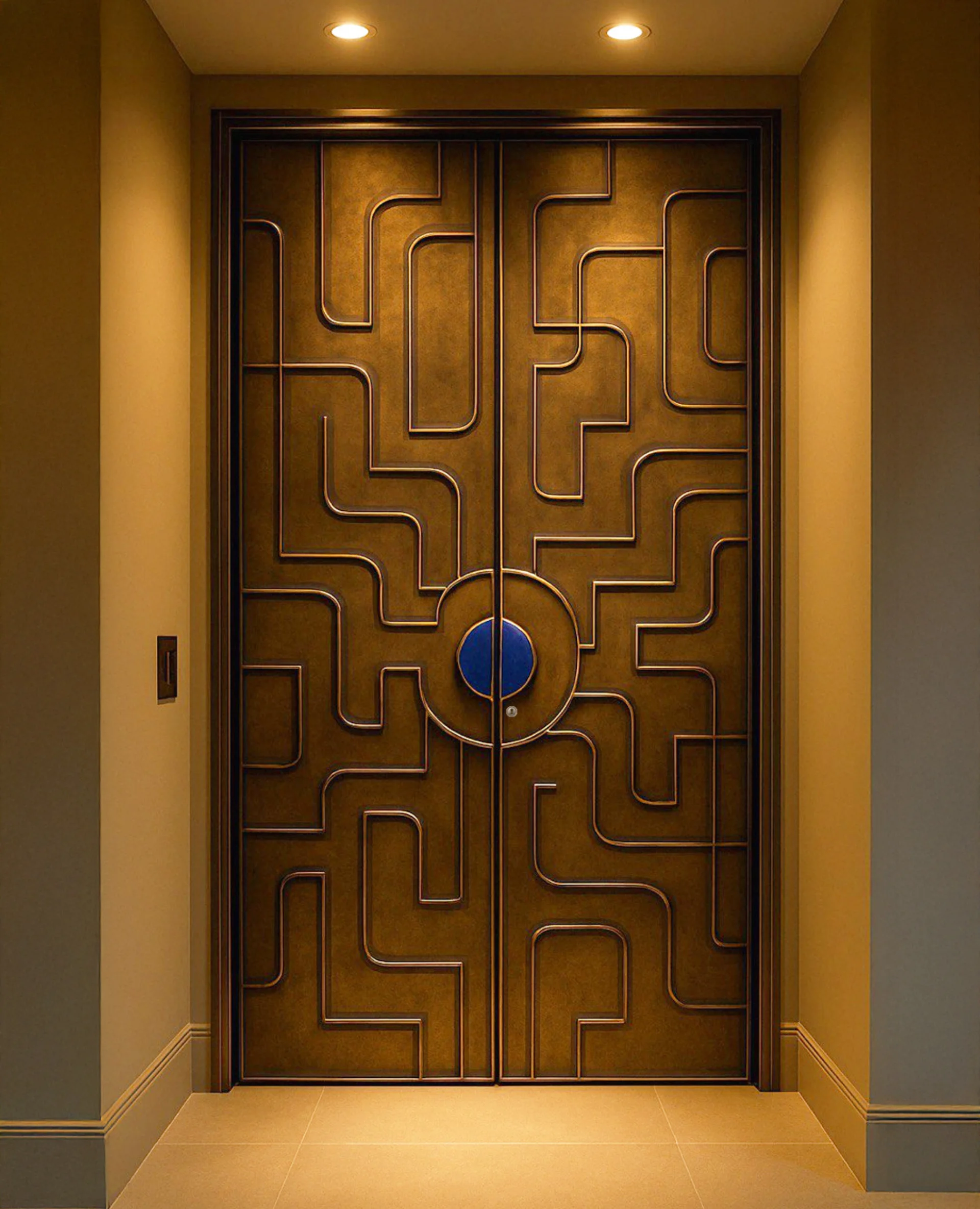 The Lapis Labyrinth Brass Door Brass, Lapis Lazuli Door