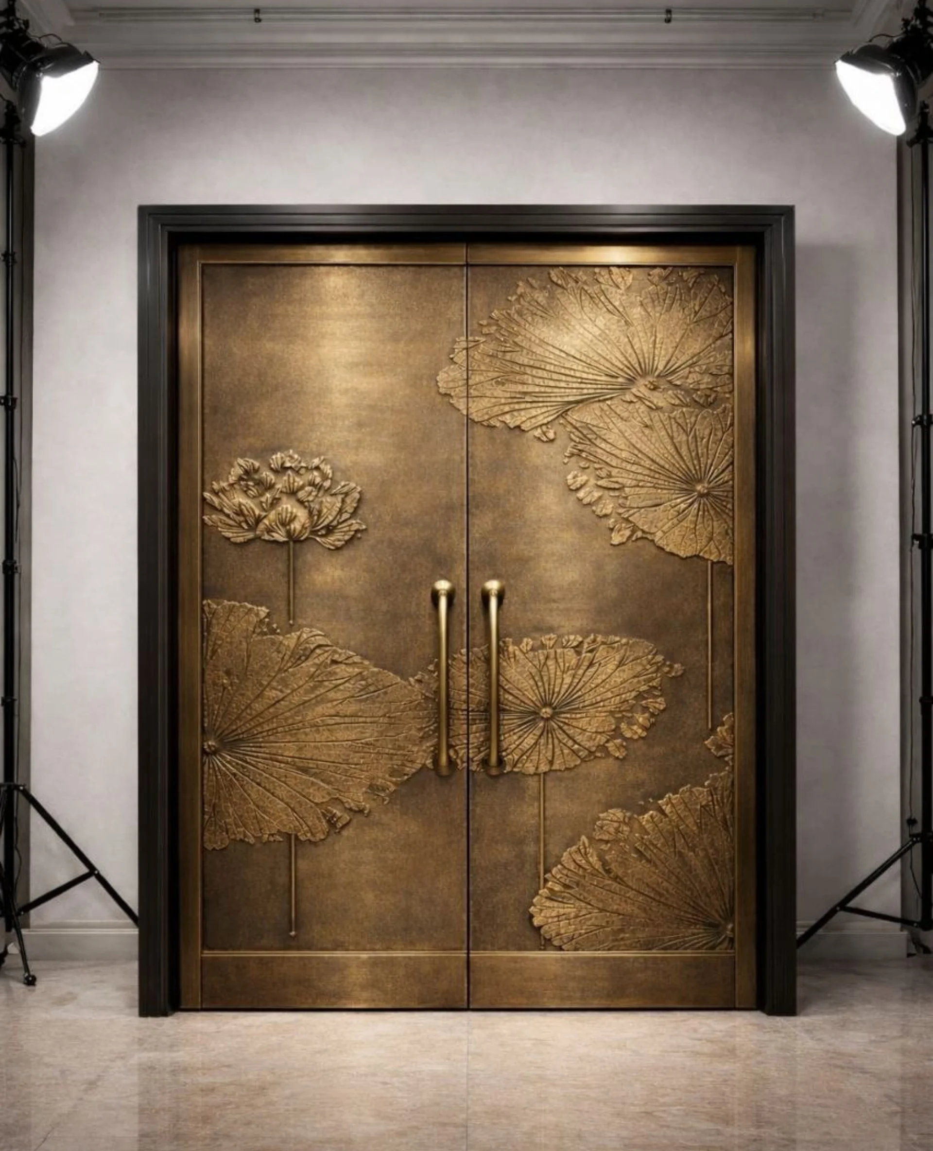 The Lotus Brass Door view 3