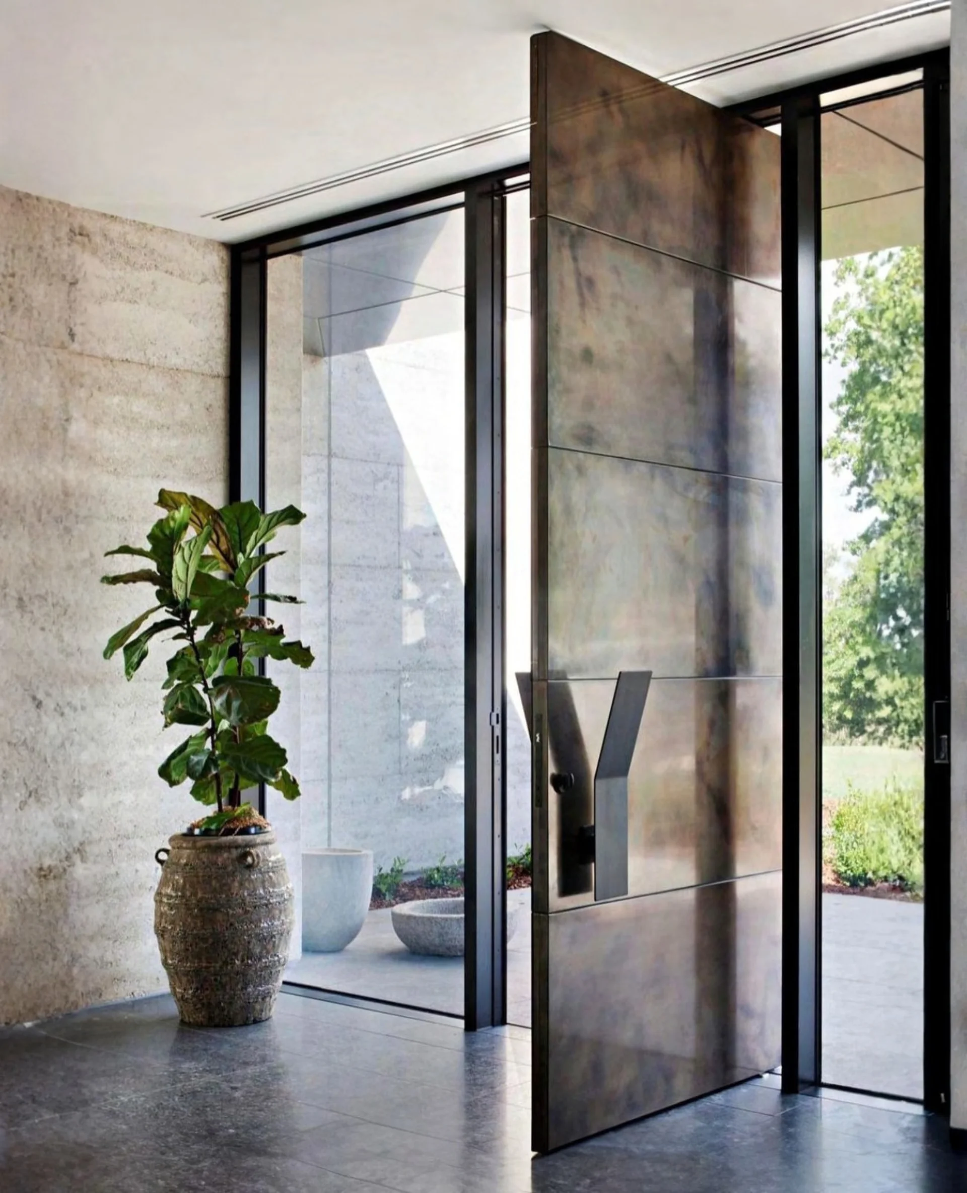 The Midnight Bronze Stripped Door Bronze Door