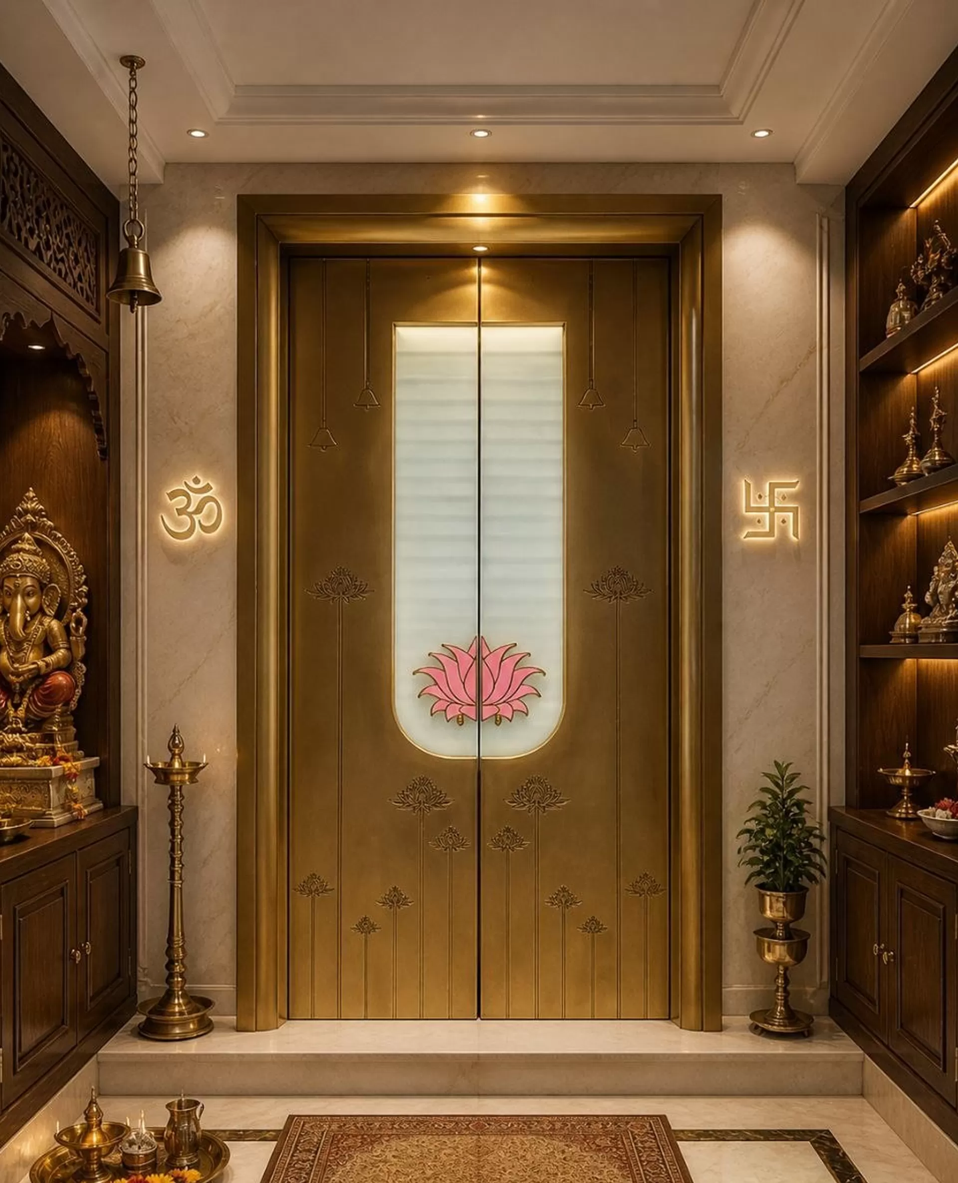 Lotus - Pooja Door view 3