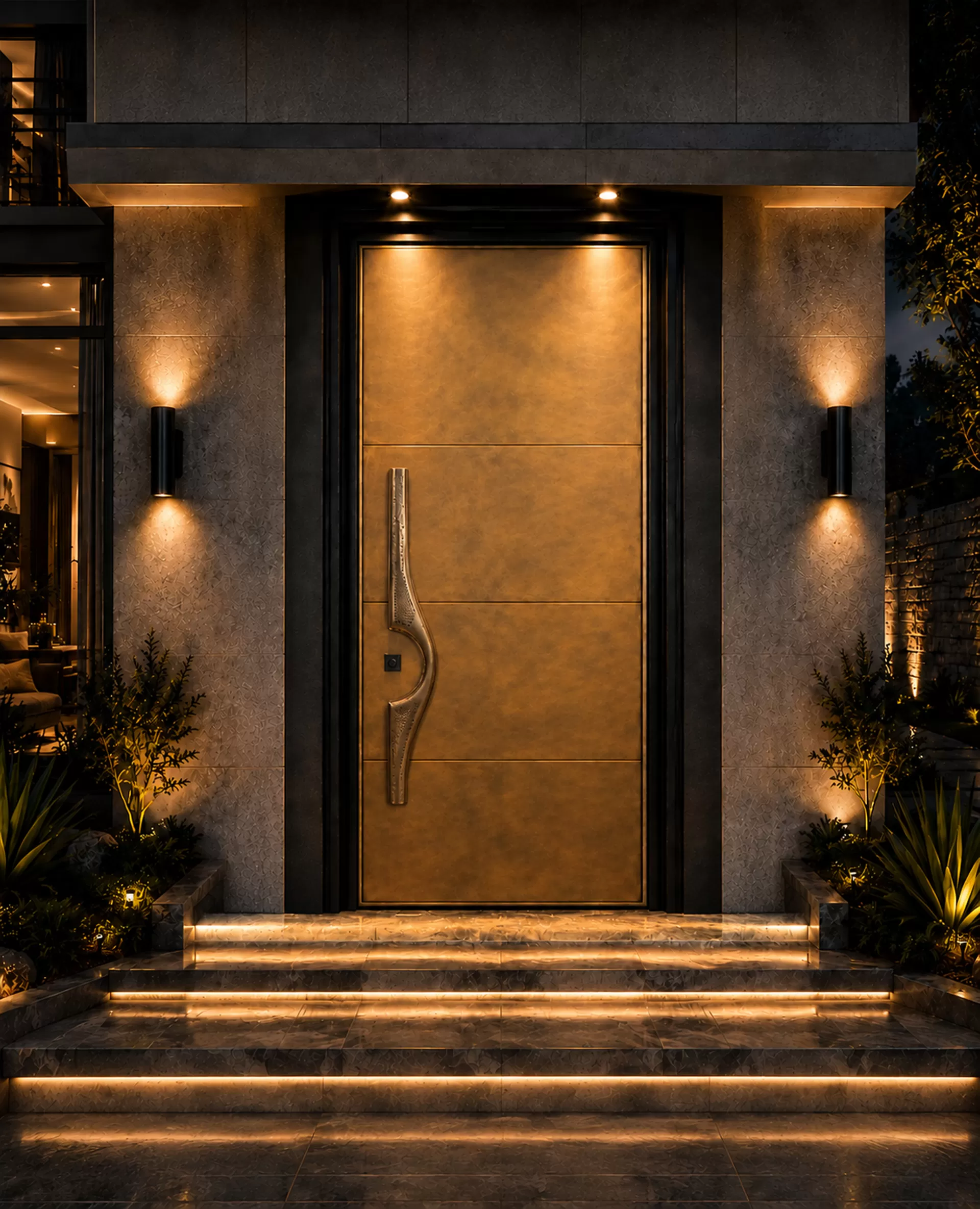 Nocturne Bronze, Brass,copper Door