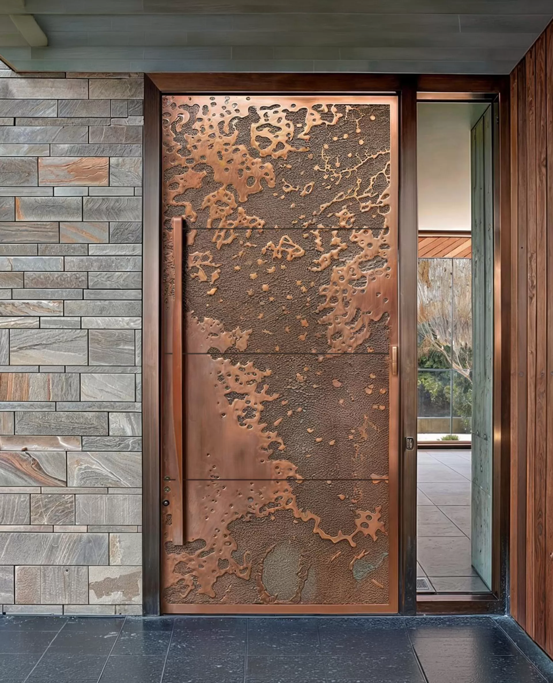 Verdant Oxidized Copper Door