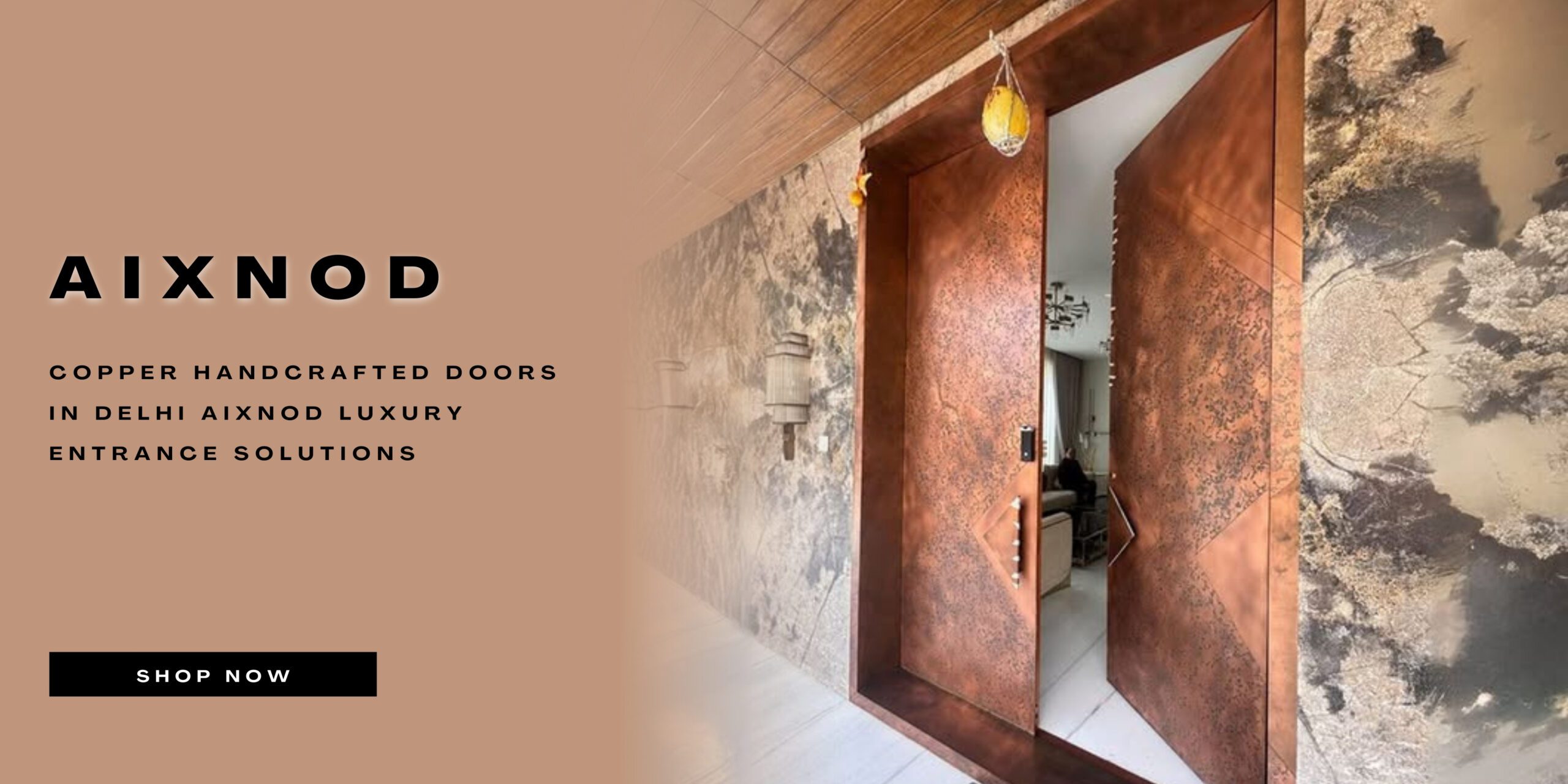Aixnod Copper Handcrafted Doors in Delhi | Luxury Entrance Solutions