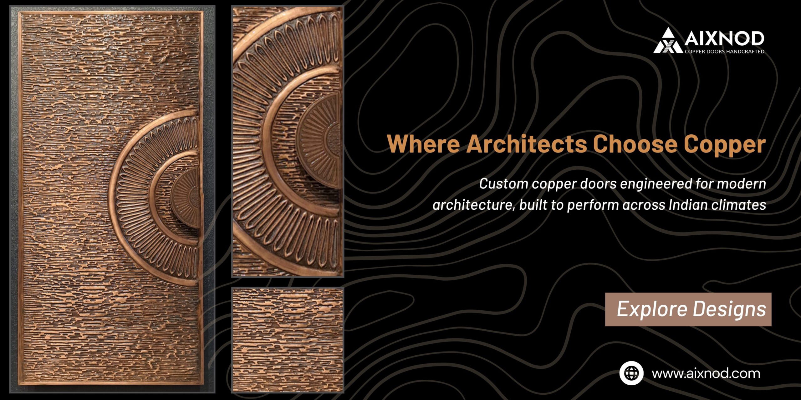 Luxury Copper Doors in India | Bespoke Entrance Design by Aixnod